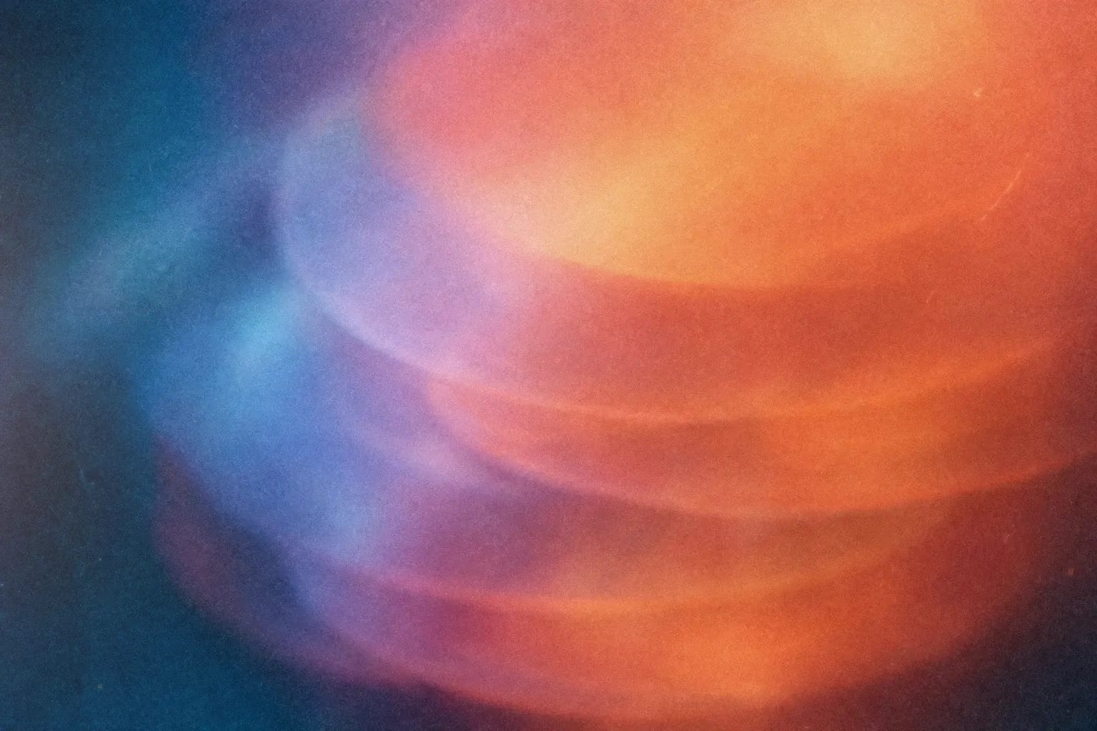 Blurred stack of translucent filter disks glowing in violet and amber light