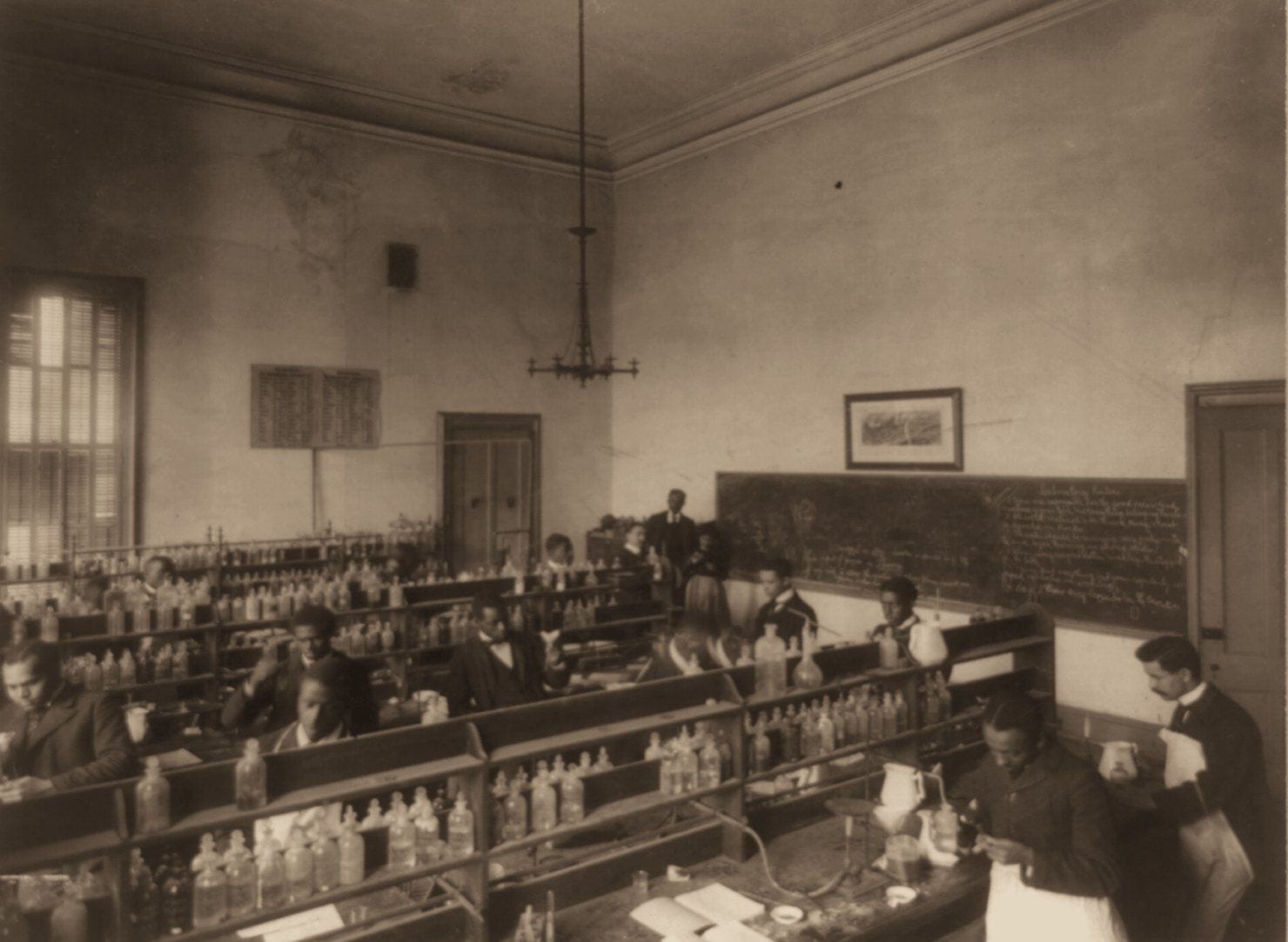 The chemistry laboratory at Howard University, Washington, D.C., about 1900 (Library of Congress)